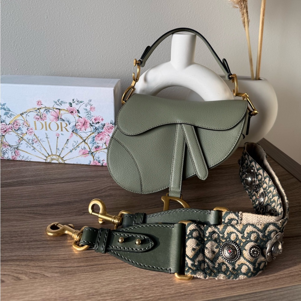 Dior Mini Saddle Bag with Embellished Strap